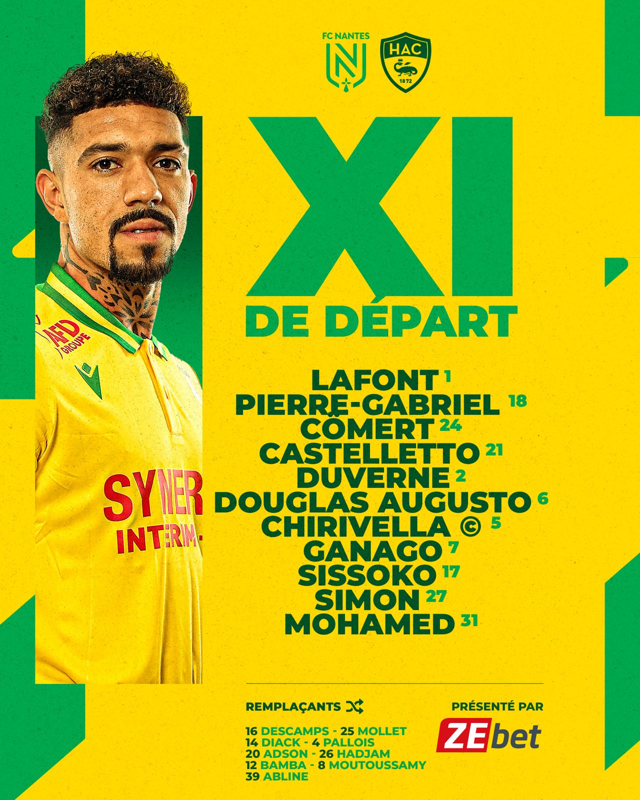 Fc Nantes Fc Nantes Le Havre Ac La Composition Nantaise