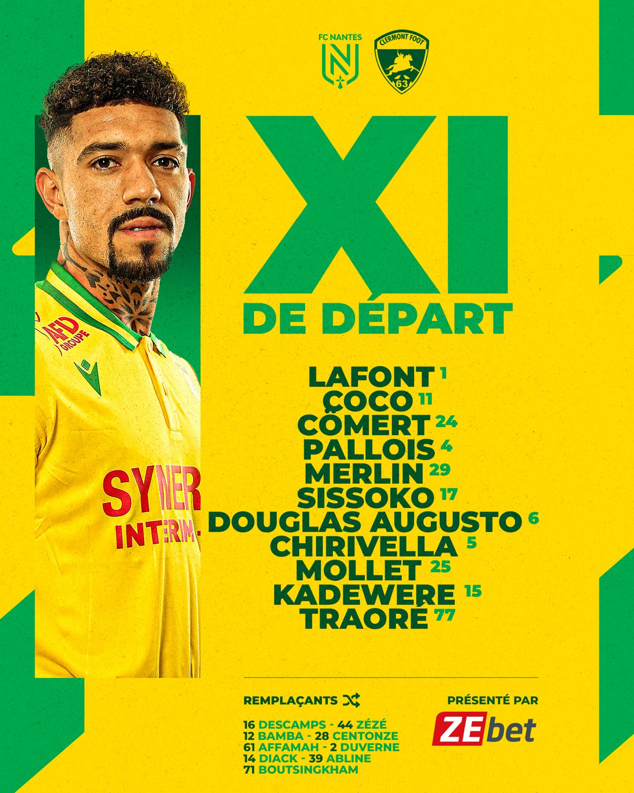 FC Nantes FC Nantes Clermont Foot 63 La Composition Nantaise