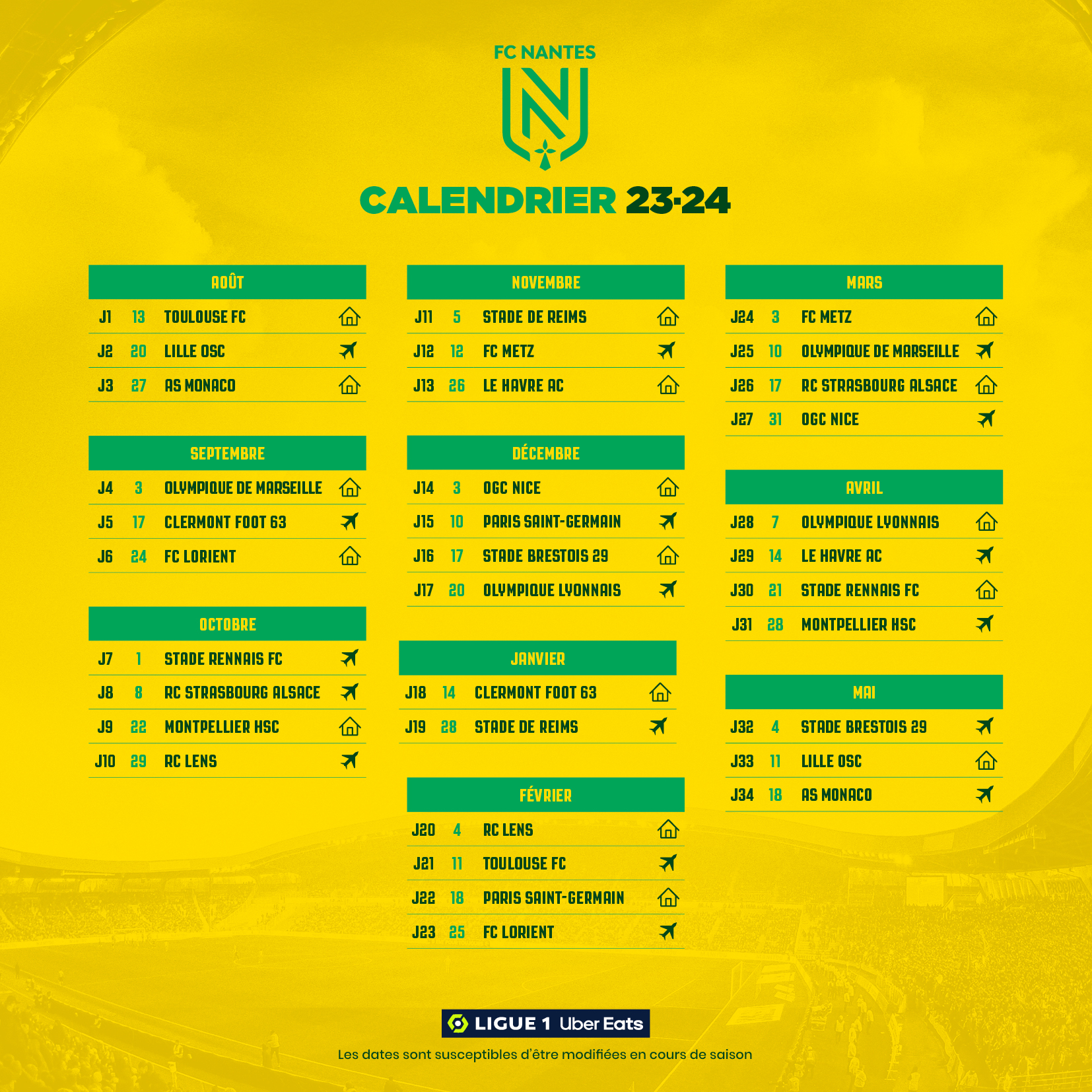 Ligue 1 : le calendrier de la dernière journée de la saison 2023-2024